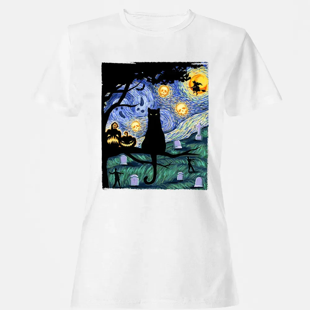 Scary Night Cat Women's T-shirt - 16