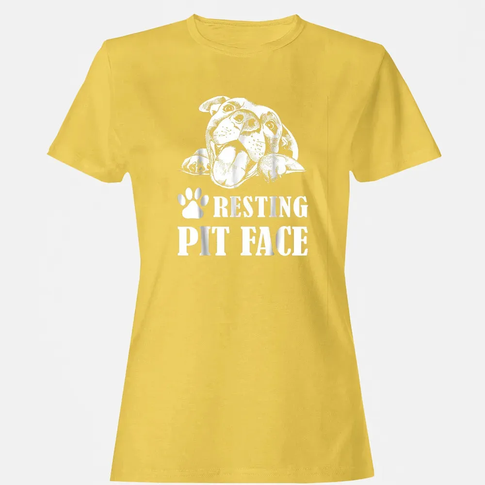 Funny Dog Pitbull Resting Pit Face Women's T-shirt - 4