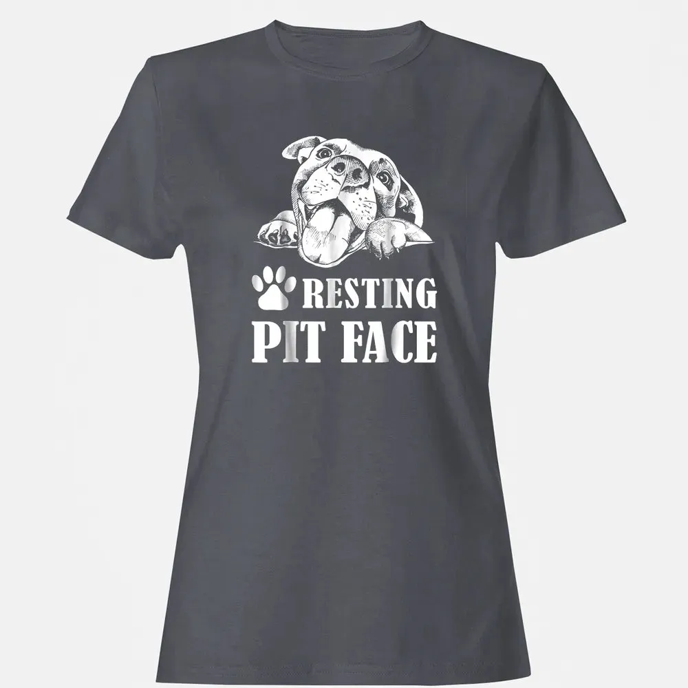 Funny Dog Pitbull Resting Pit Face Women's T-shirt - 5