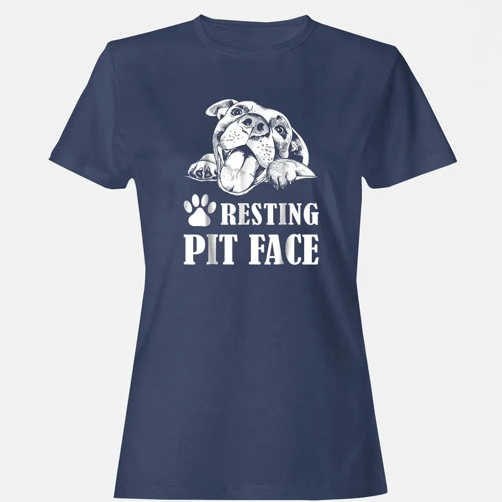 Funny Dog Pitbull Resting Pit Face Women's T-shirt - 10