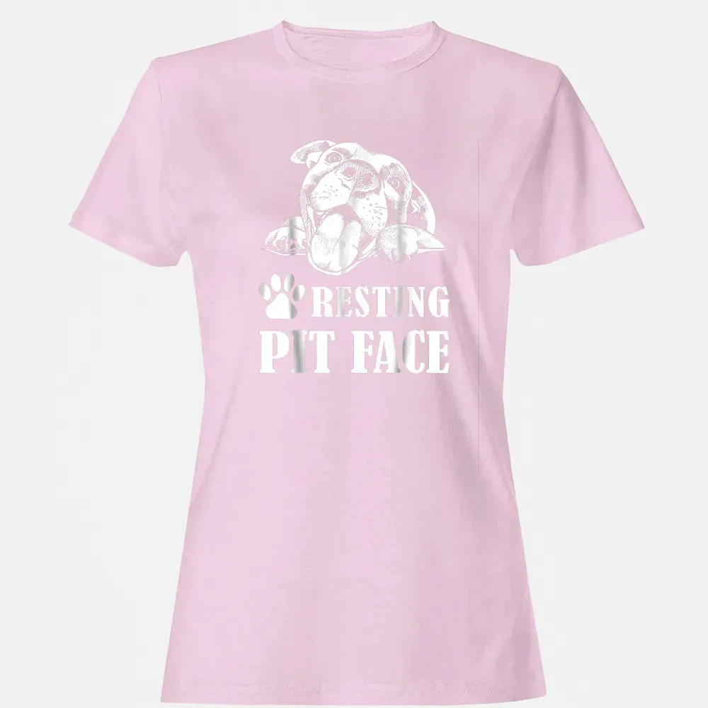 Funny Dog Pitbull Resting Pit Face Women's T-shirt - 9