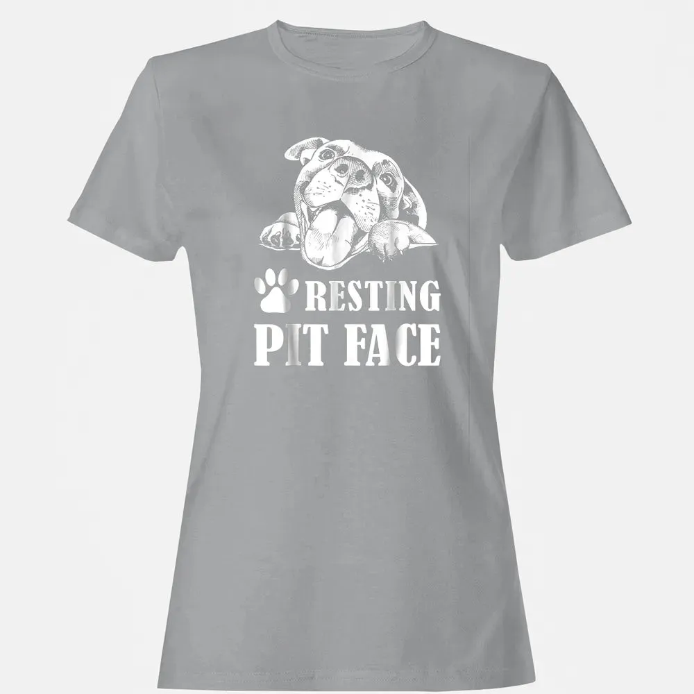 Funny Dog Pitbull Resting Pit Face Women's T-shirt - 15