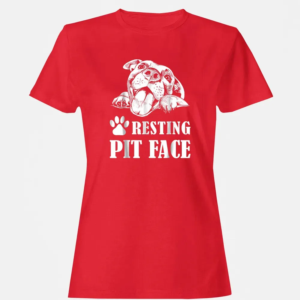 Funny Dog Pitbull Resting Pit Face Women's T-shirt - 13