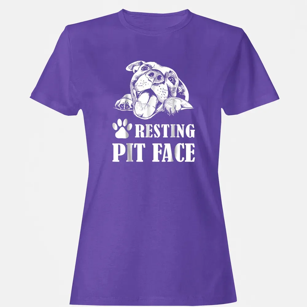 Funny Dog Pitbull Resting Pit Face Women's T-shirt - 12