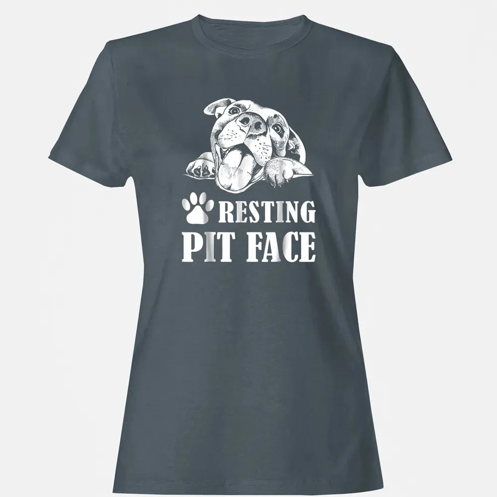 Funny Dog Pitbull Resting Pit Face Women's T-shirt - 3