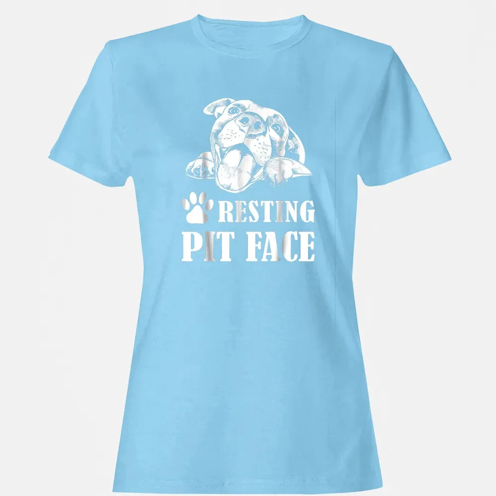 Funny Dog Pitbull Resting Pit Face Women's T-shirt - 8