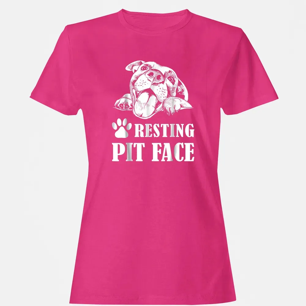 Funny Dog Pitbull Resting Pit Face Women's T-shirt - 6