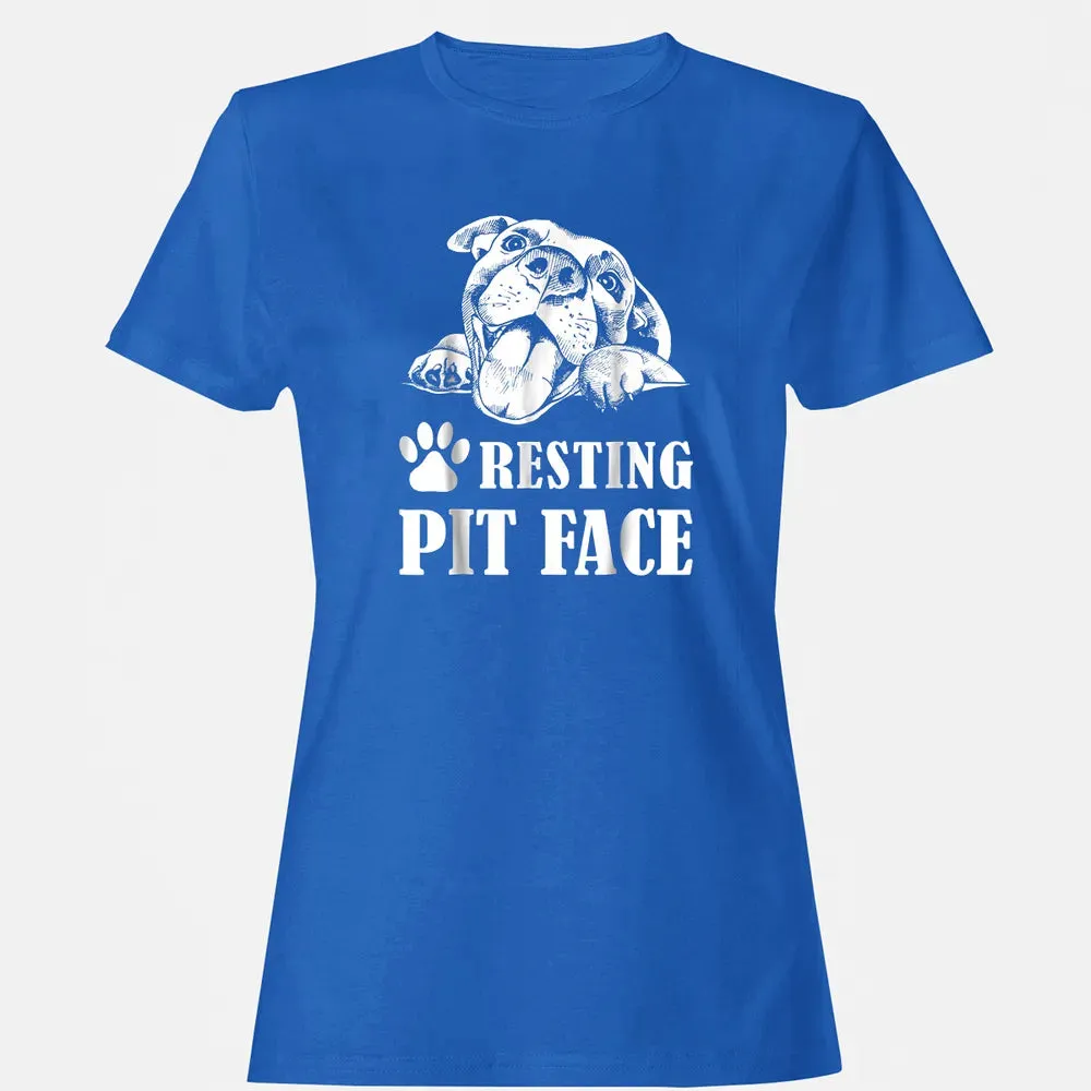 Funny Dog Pitbull Resting Pit Face Women's T-shirt - 14