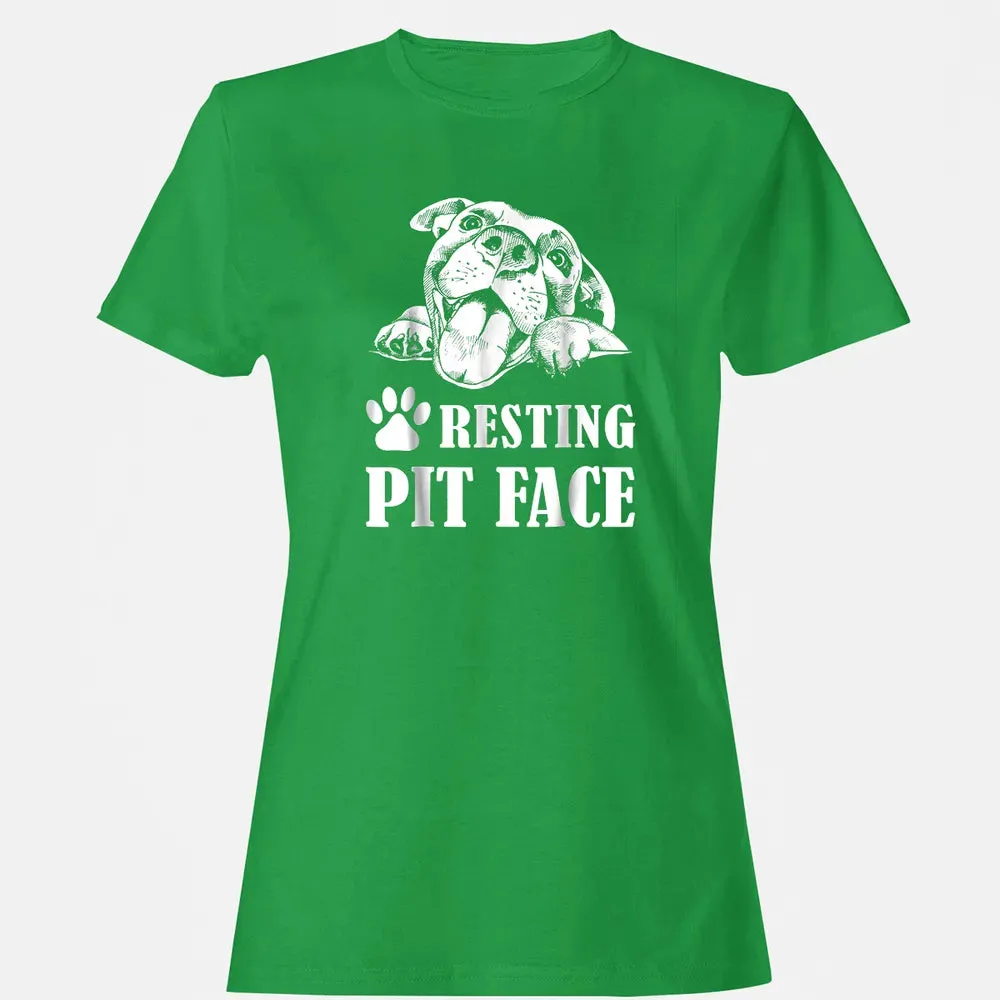 Funny Dog Pitbull Resting Pit Face Women's T-shirt - 7