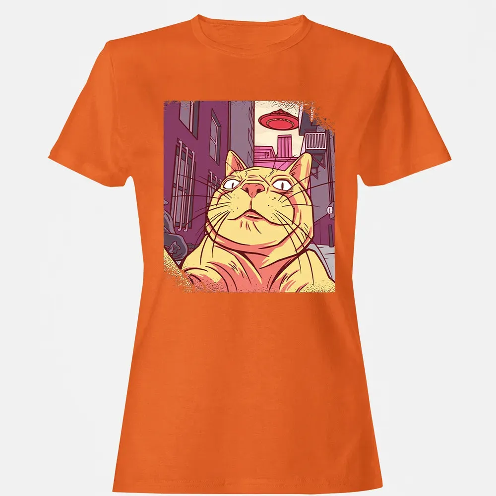 Cat Selfie With UFO Women's T-shirt - 11