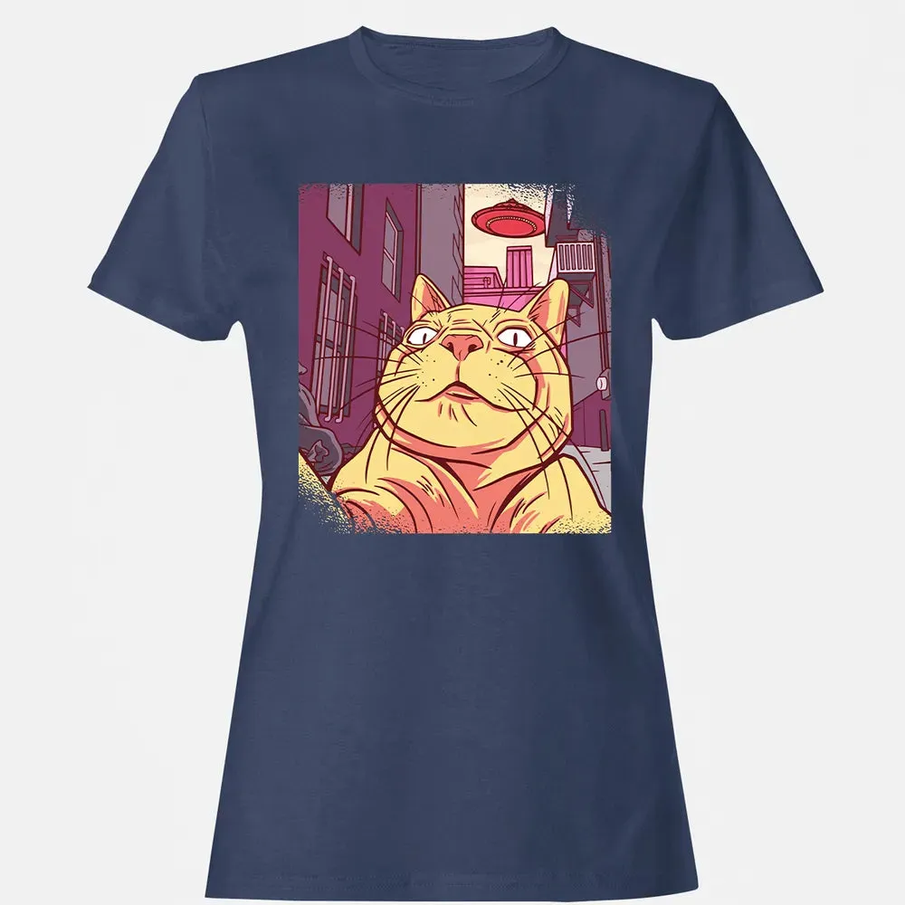 Cat Selfie With UFO Women's T-shirt - 10