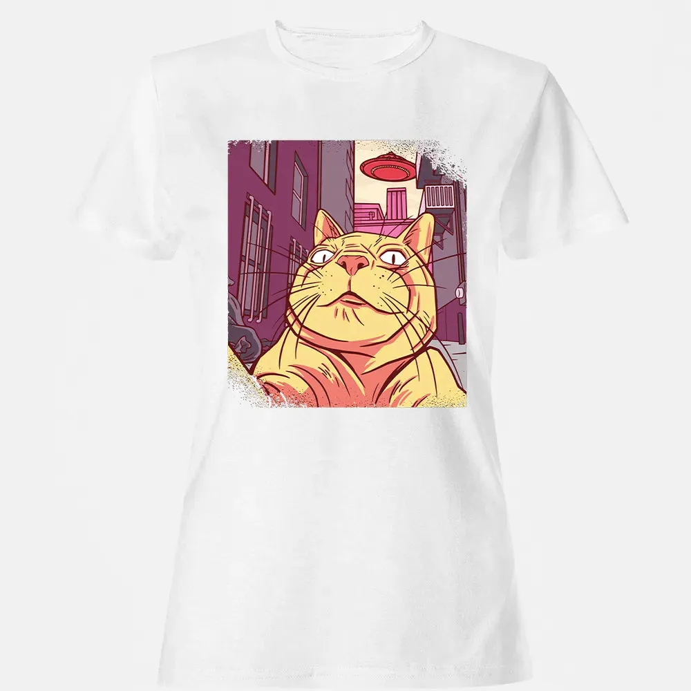 Cat Selfie With UFO Women's T-shirt - 16
