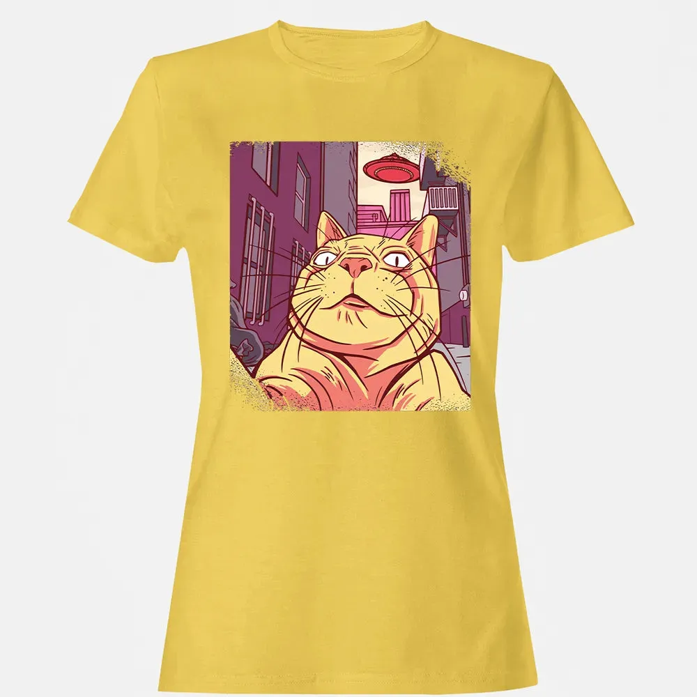 Cat Selfie With UFO Women's T-shirt - 4