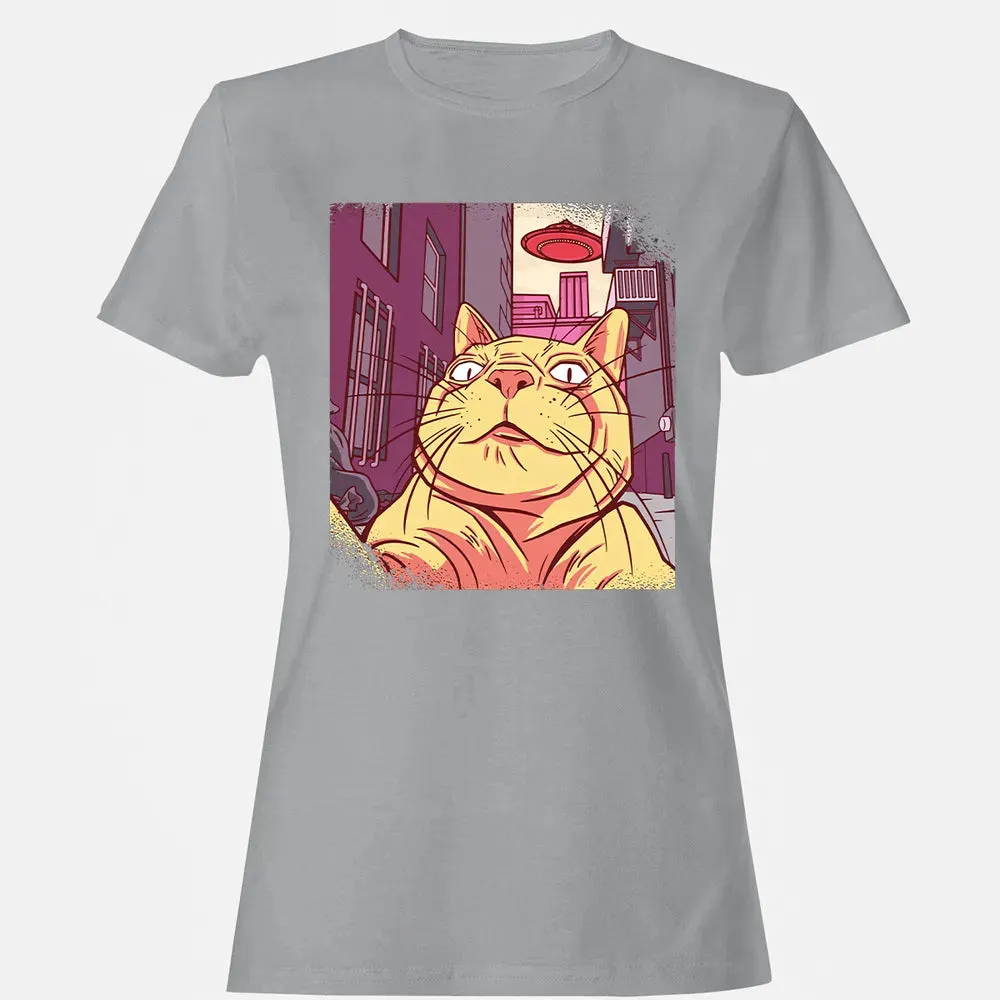 Cat Selfie With UFO Women's T-shirt - 15