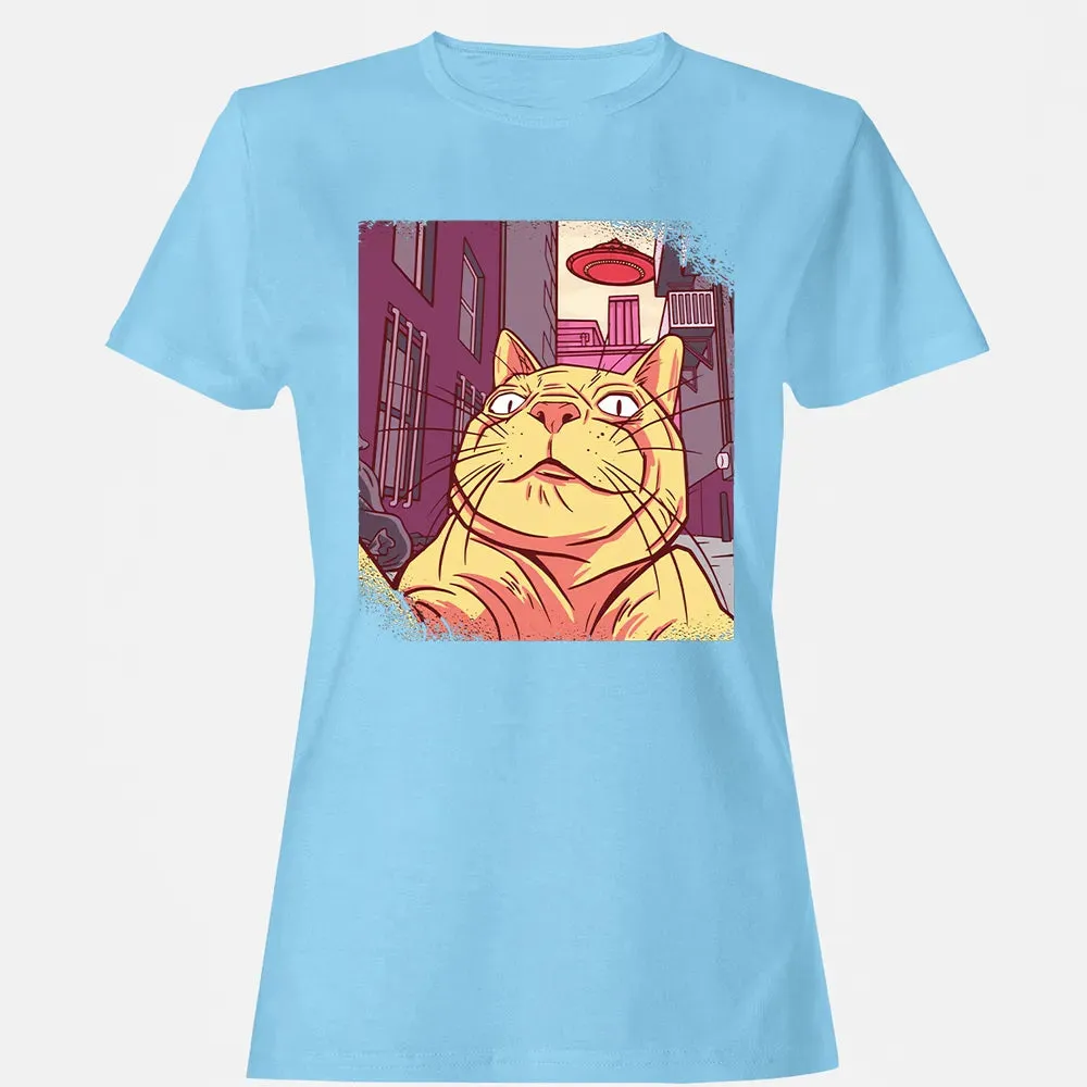 Cat Selfie With UFO Women's T-shirt - 8