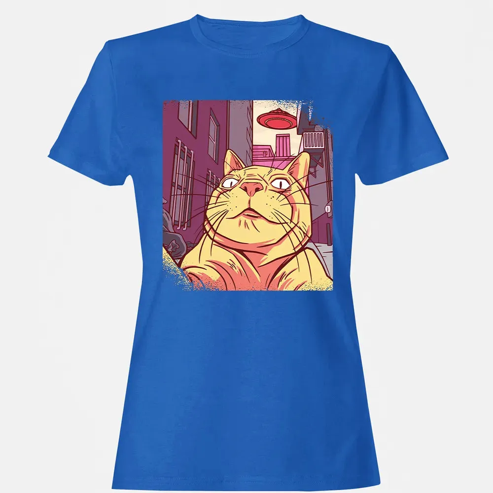 Cat Selfie With UFO Women's T-shirt - 14