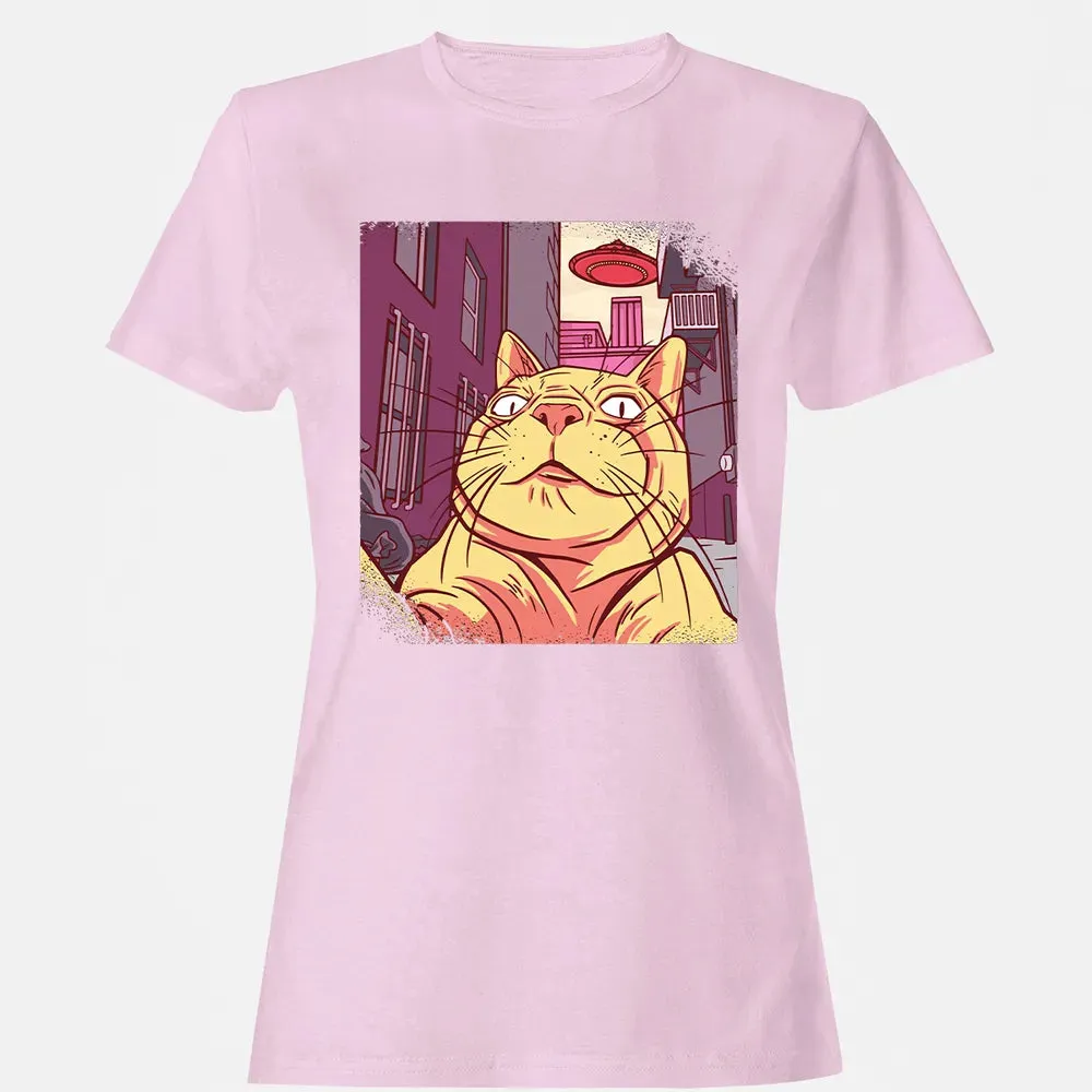 Cat Selfie With UFO Women's T-shirt - 9