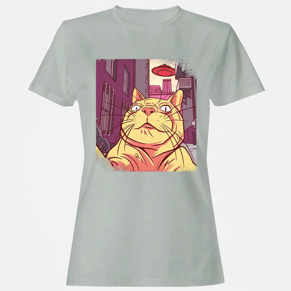 Cat Selfie With UFO Women's T-shirt - 2