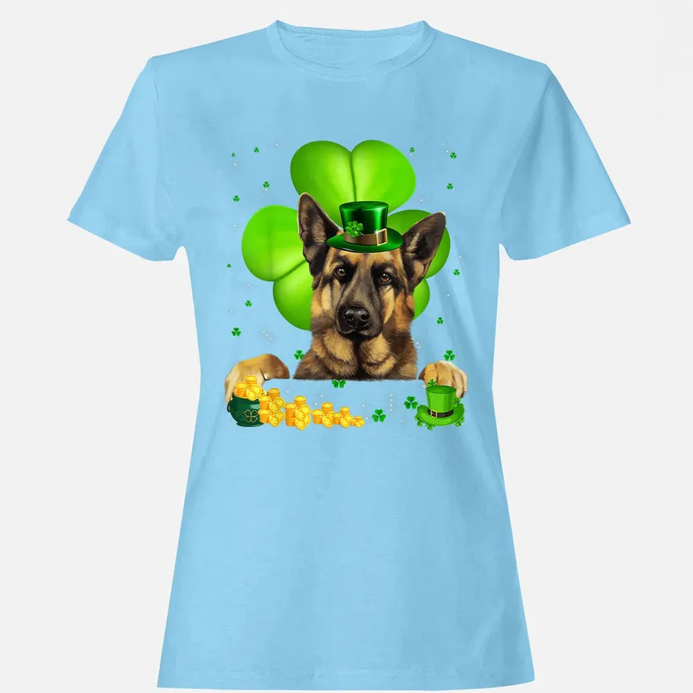 St Patrick's Day German Shepherd Shamrock Women's T-shirt - 8