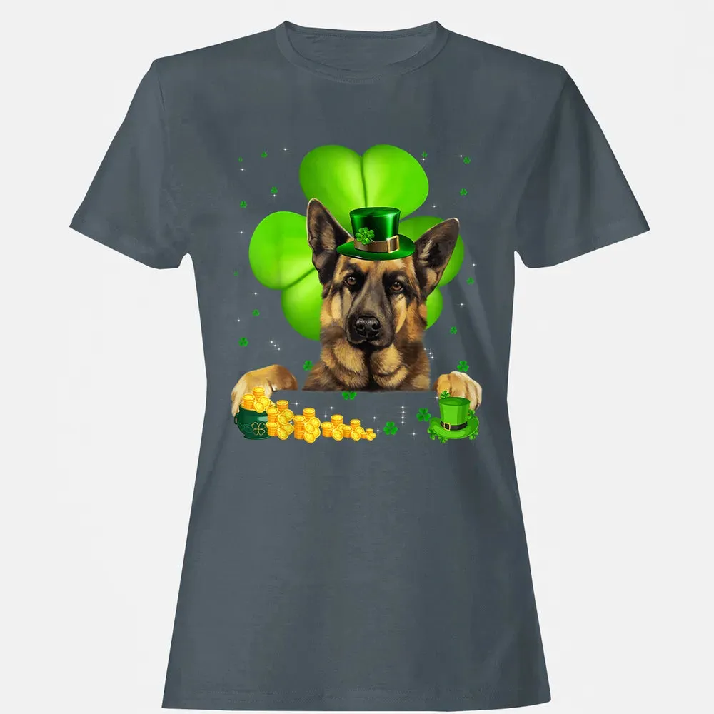 St Patrick's Day German Shepherd Shamrock Women's T-shirt - 3