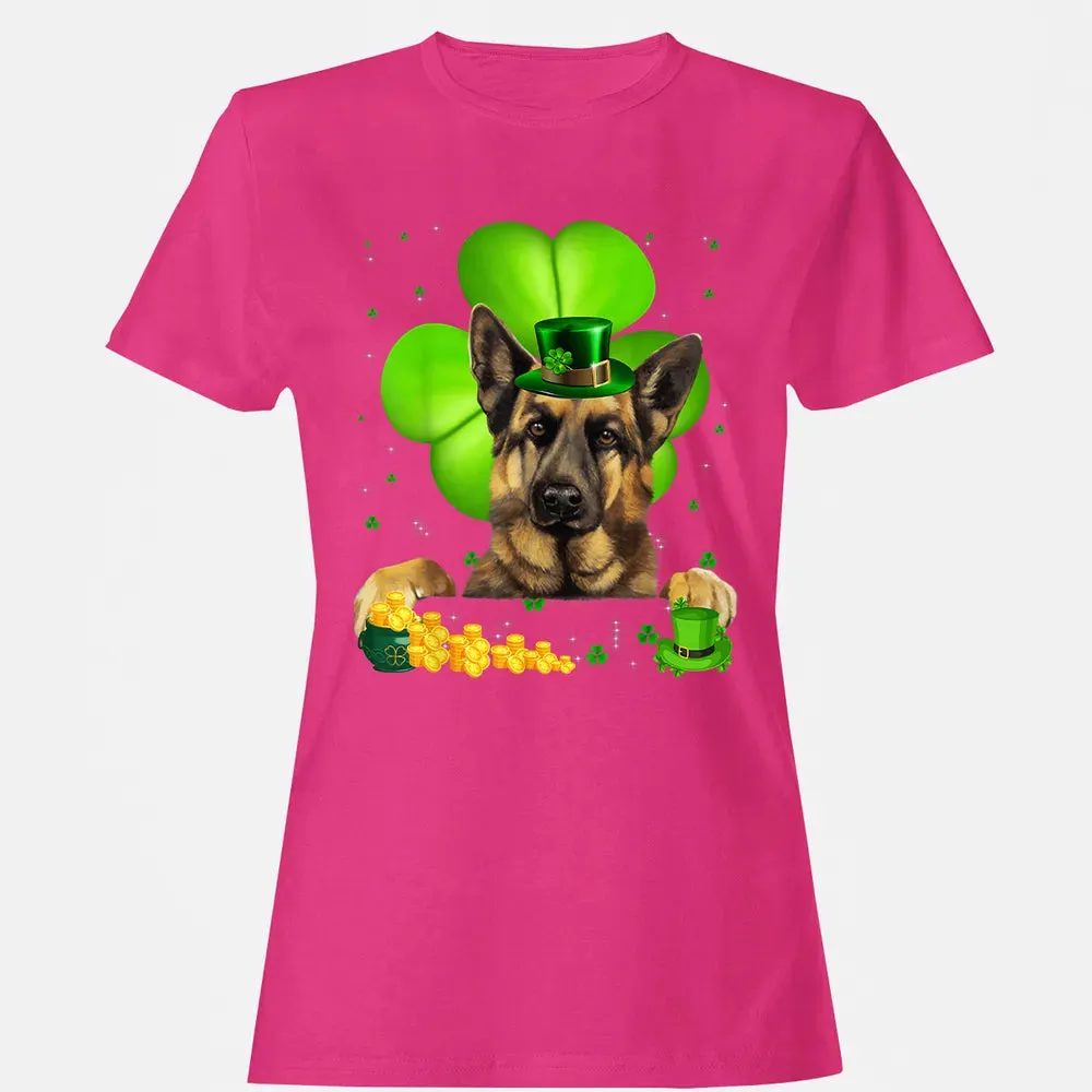 St Patrick's Day German Shepherd Shamrock Women's T-shirt - 6