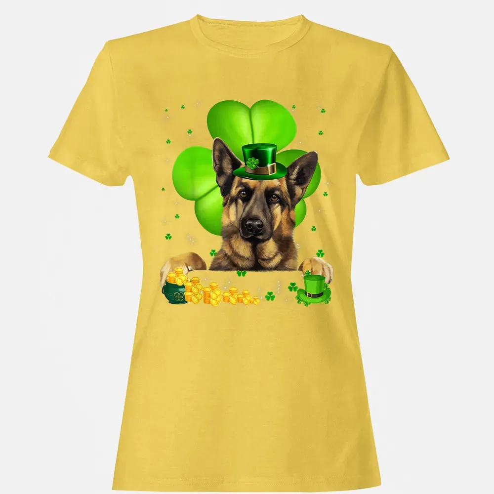 St Patrick's Day German Shepherd Shamrock Women's T-shirt - 4