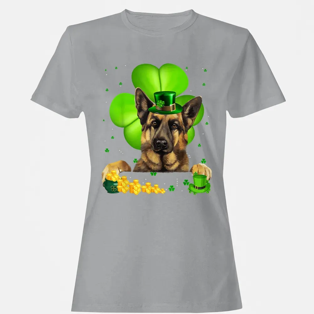 St Patrick's Day German Shepherd Shamrock Women's T-shirt - 15