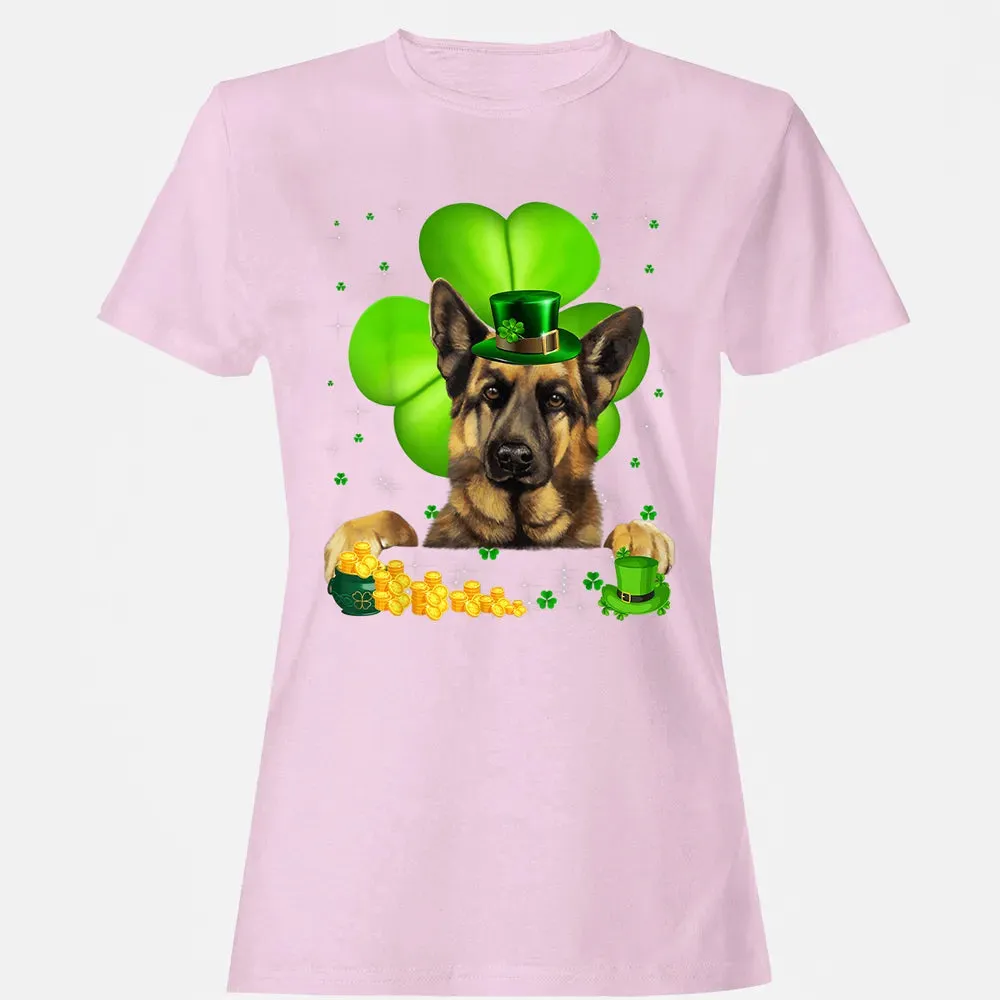 St Patrick's Day German Shepherd Shamrock Women's T-shirt - 9