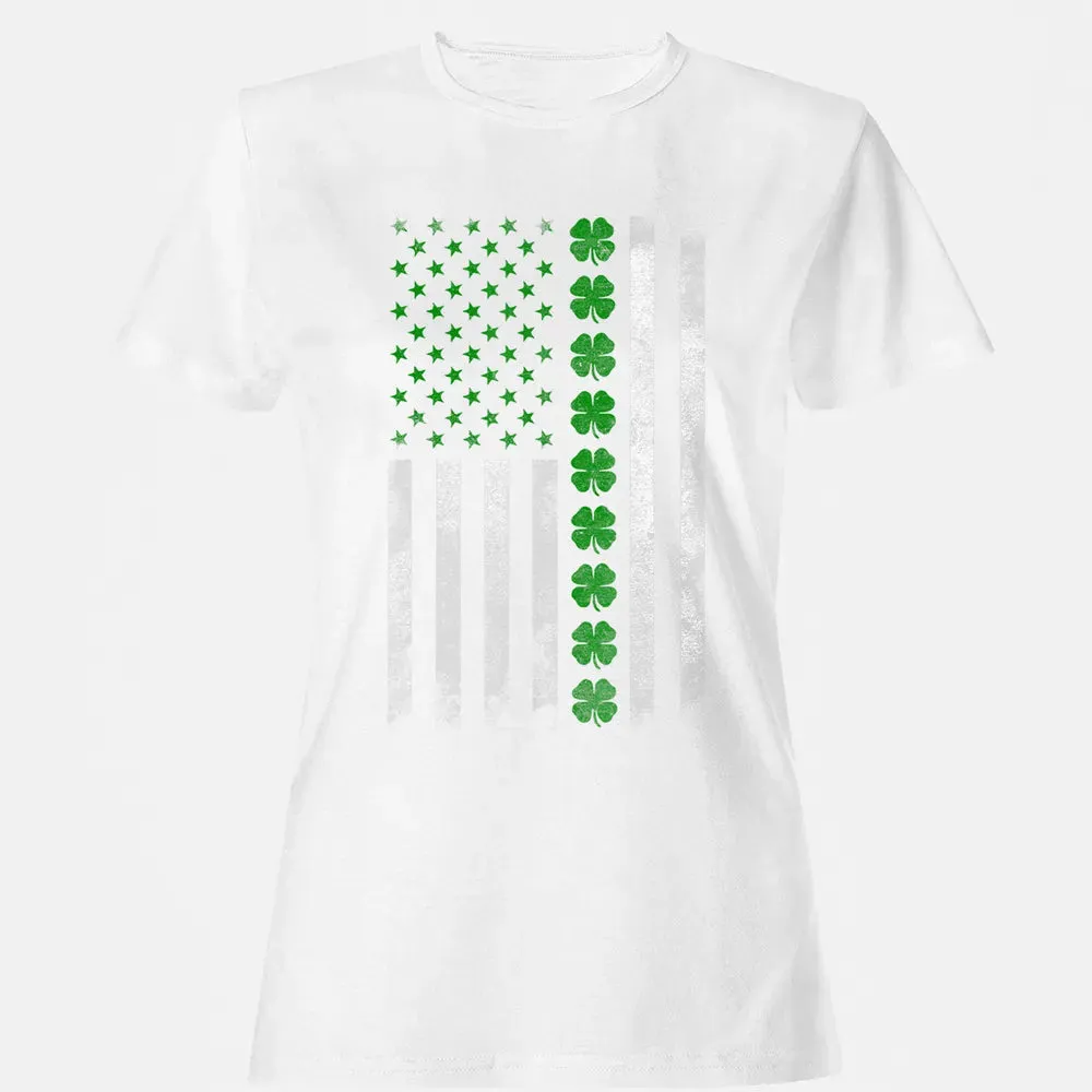 St. Patricks Day IRISH AMERICAN FLAG T- Women's T-shirt - 16