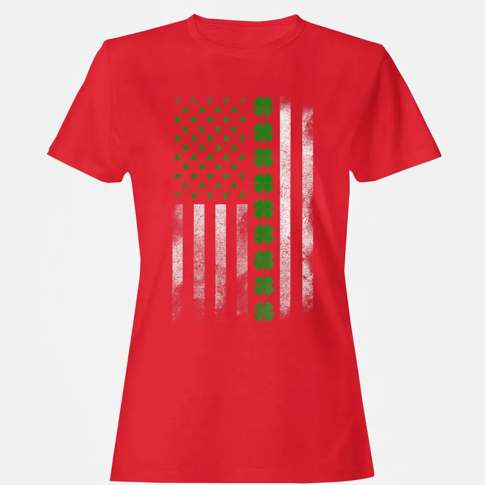 St. Patricks Day IRISH AMERICAN FLAG T- Women's T-shirt - 13