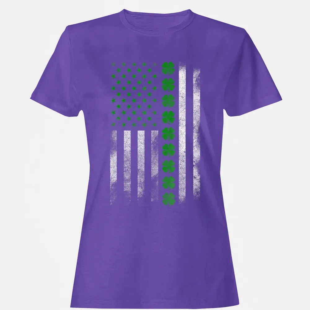 St. Patricks Day IRISH AMERICAN FLAG T- Women's T-shirt - 12