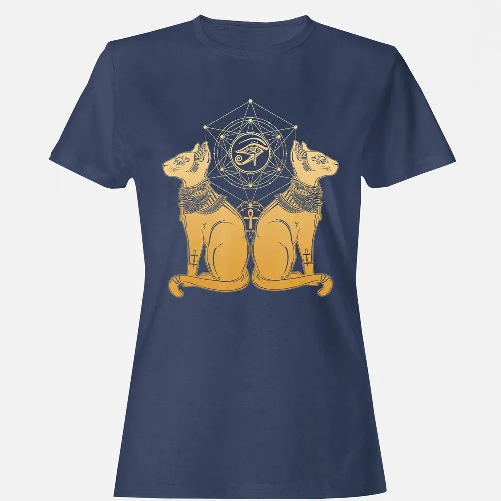 Egyptian Cat Goddess Bastet Sphinx Eye Of Ra Women's T-shirt - 10