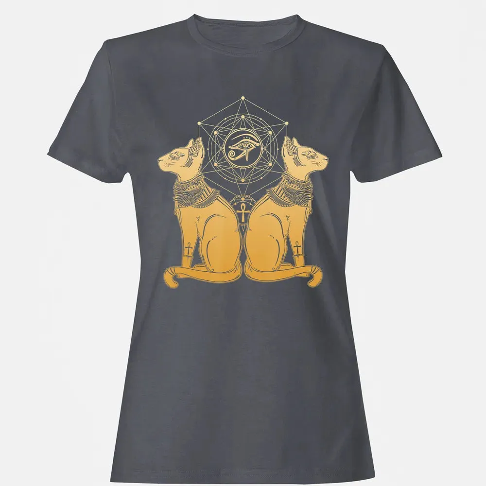 Egyptian Cat Goddess Bastet Sphinx Eye Of Ra Women's T-shirt - 5