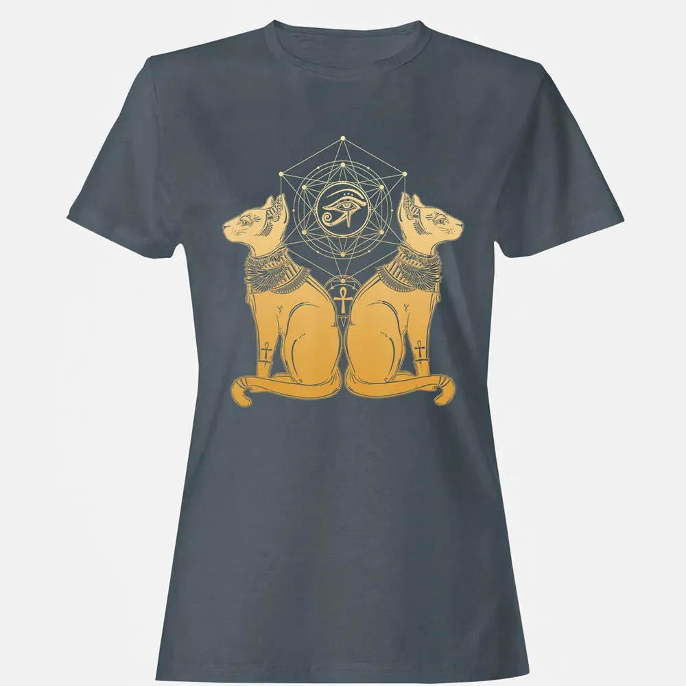 Egyptian Cat Goddess Bastet Sphinx Eye Of Ra Women's T-shirt - 3