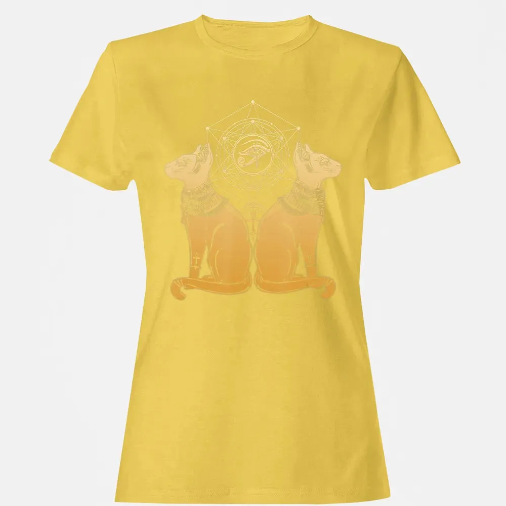 Egyptian Cat Goddess Bastet Sphinx Eye Of Ra Women's T-shirt - 4