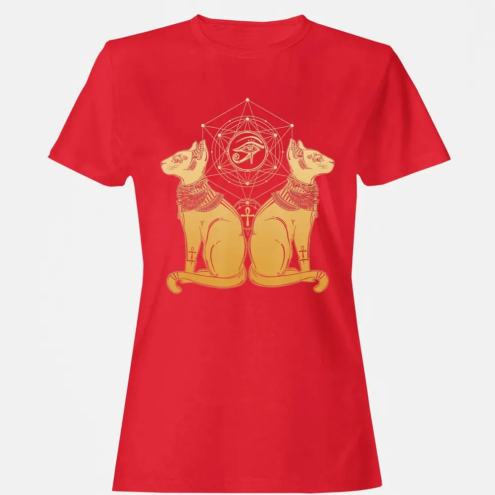 Egyptian Cat Goddess Bastet Sphinx Eye Of Ra Women's T-shirt - 13