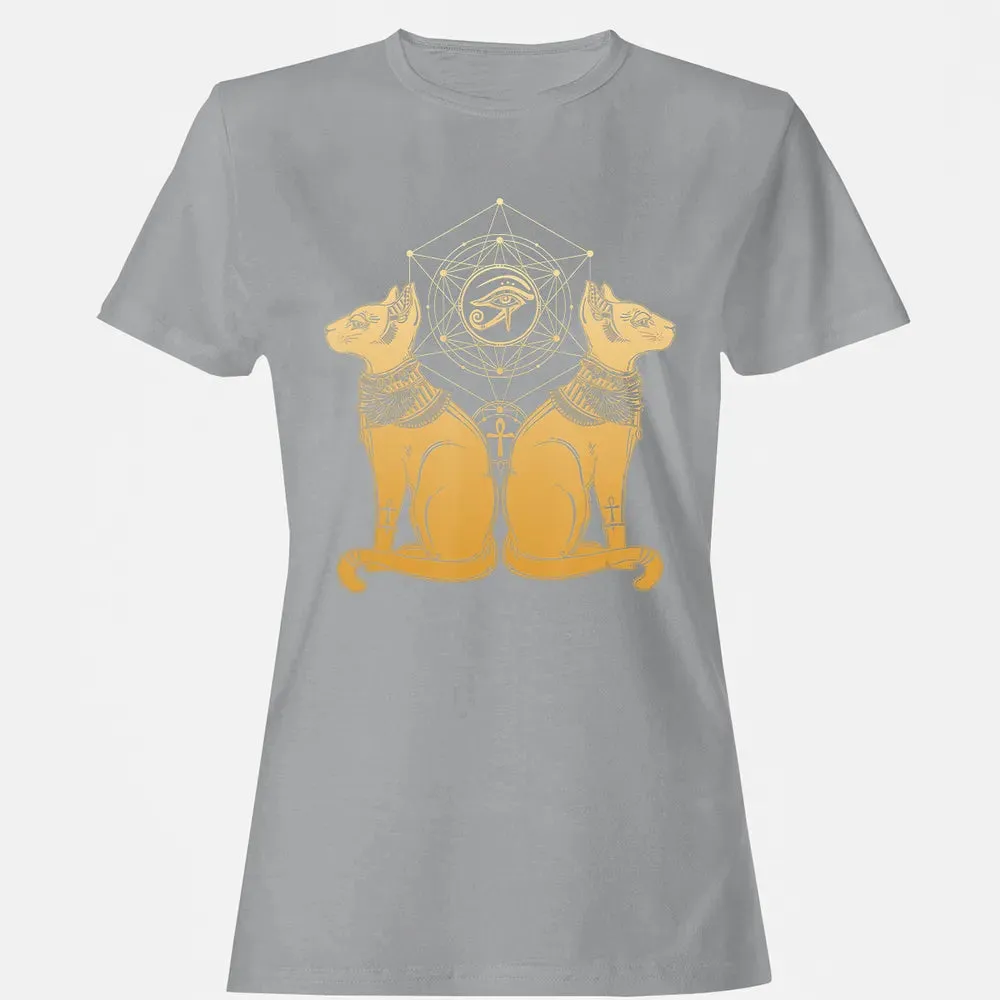Egyptian Cat Goddess Bastet Sphinx Eye Of Ra Women's T-shirt - 15