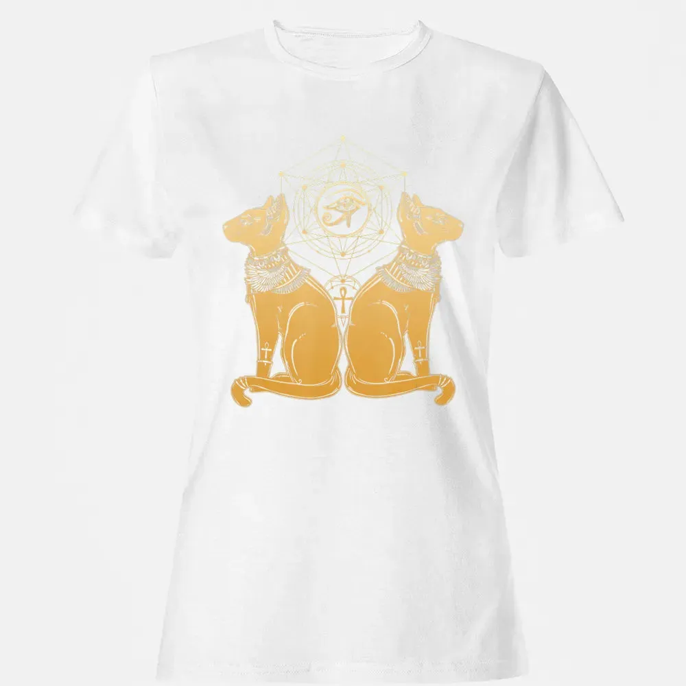 Egyptian Cat Goddess Bastet Sphinx Eye Of Ra Women's T-shirt - 16