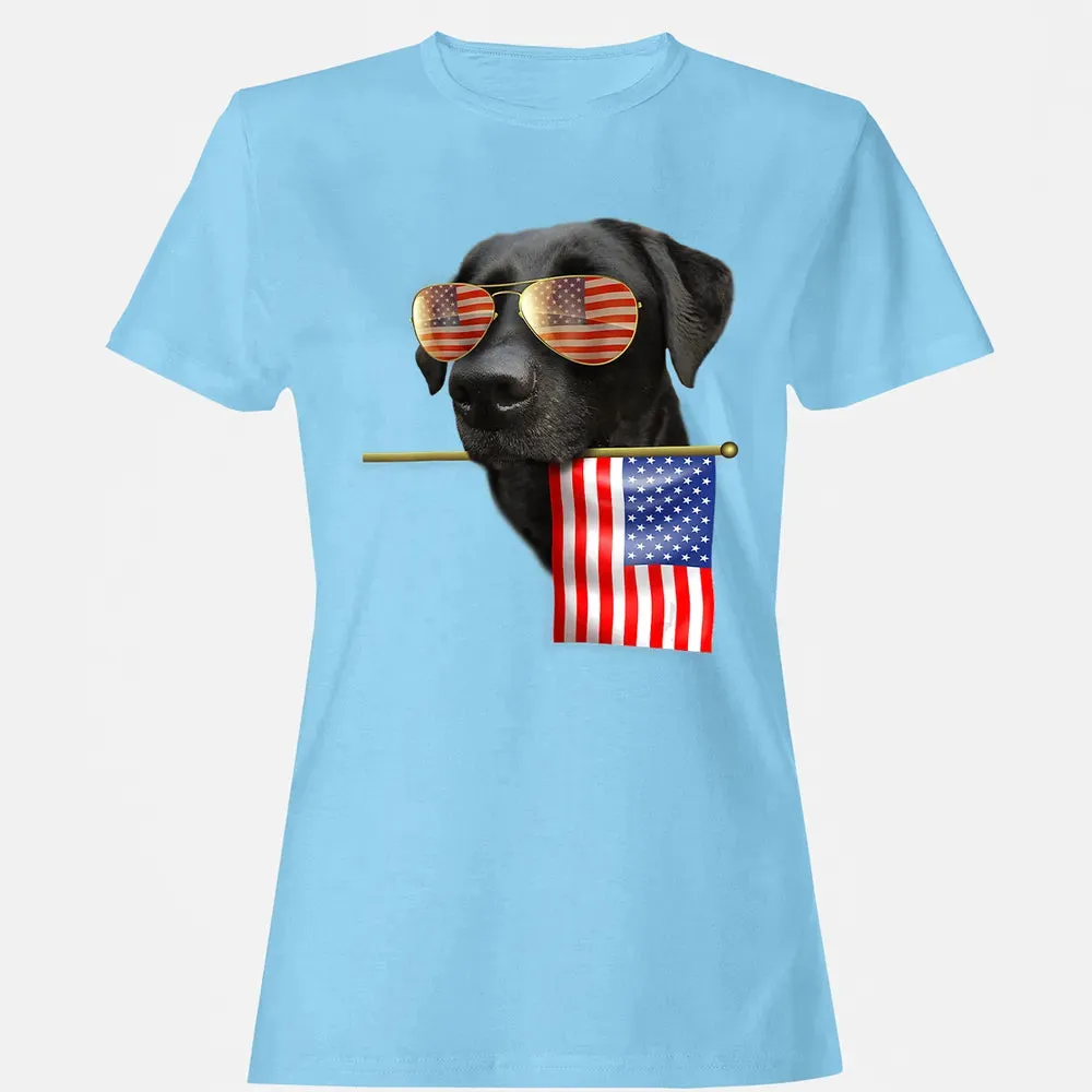 4th of July  Fun American Flag Labrador Dog Lover Gift Women's T-shirt - 8