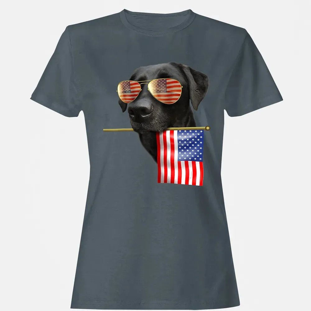 4th of July  Fun American Flag Labrador Dog Lover Gift Women's T-shirt - 3