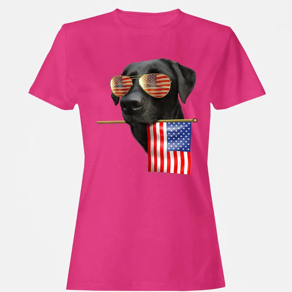 4th of July  Fun American Flag Labrador Dog Lover Gift Women's T-shirt - 6