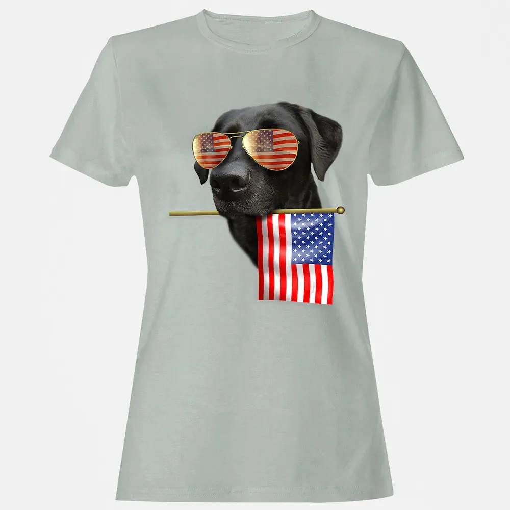 4th of July  Fun American Flag Labrador Dog Lover Gift Women's T-shirt - 2