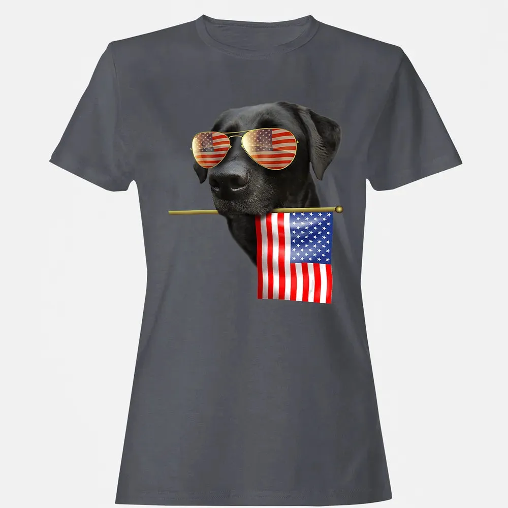 4th of July  Fun American Flag Labrador Dog Lover Gift Women's T-shirt - 5