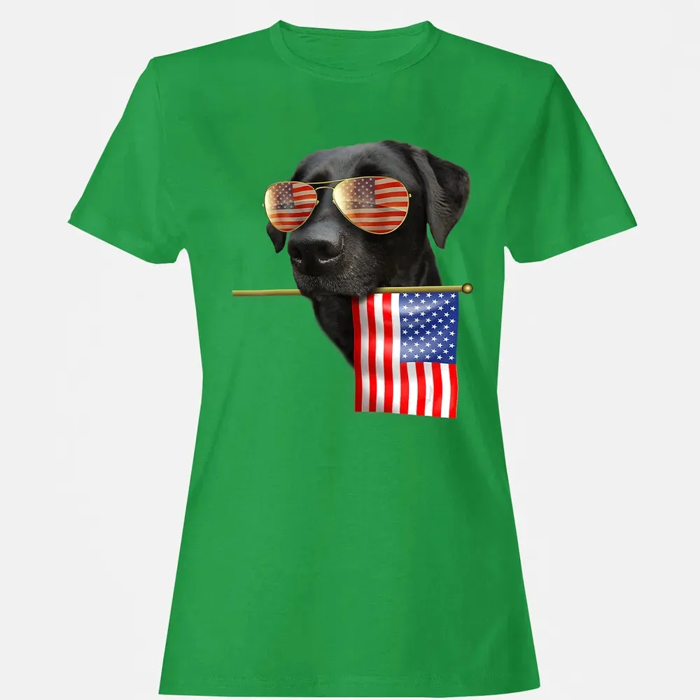4th of July  Fun American Flag Labrador Dog Lover Gift Women's T-shirt - 7