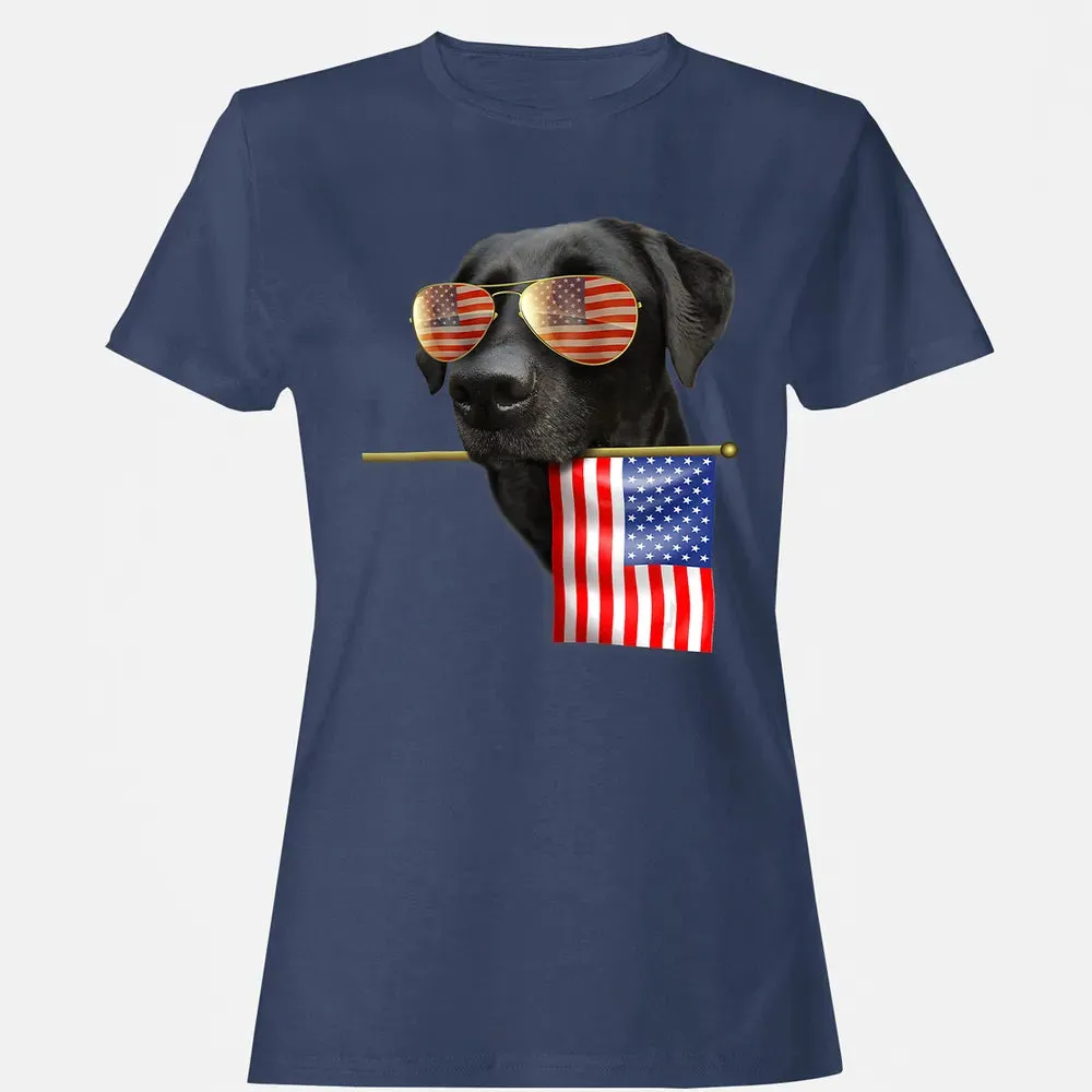 4th of July  Fun American Flag Labrador Dog Lover Gift Women's T-shirt - 10