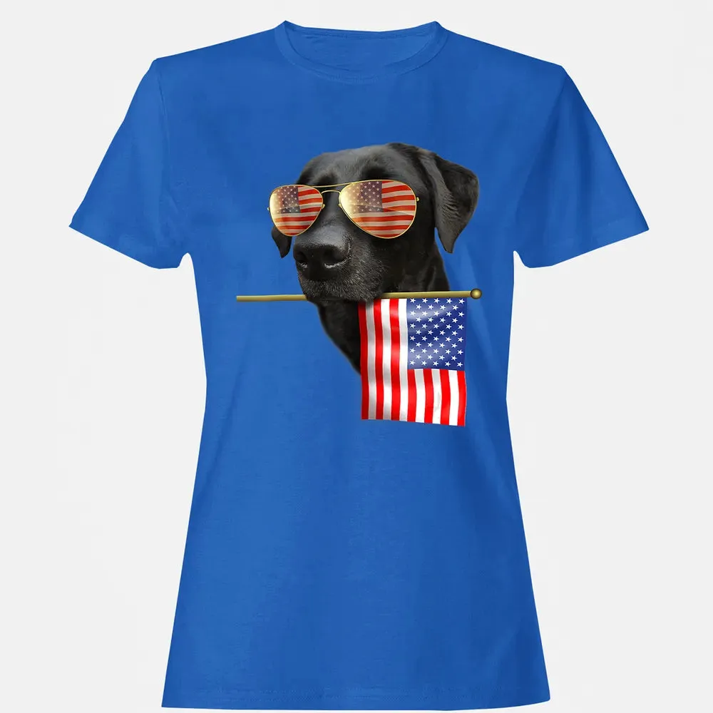 4th of July  Fun American Flag Labrador Dog Lover Gift Women's T-shirt - 14