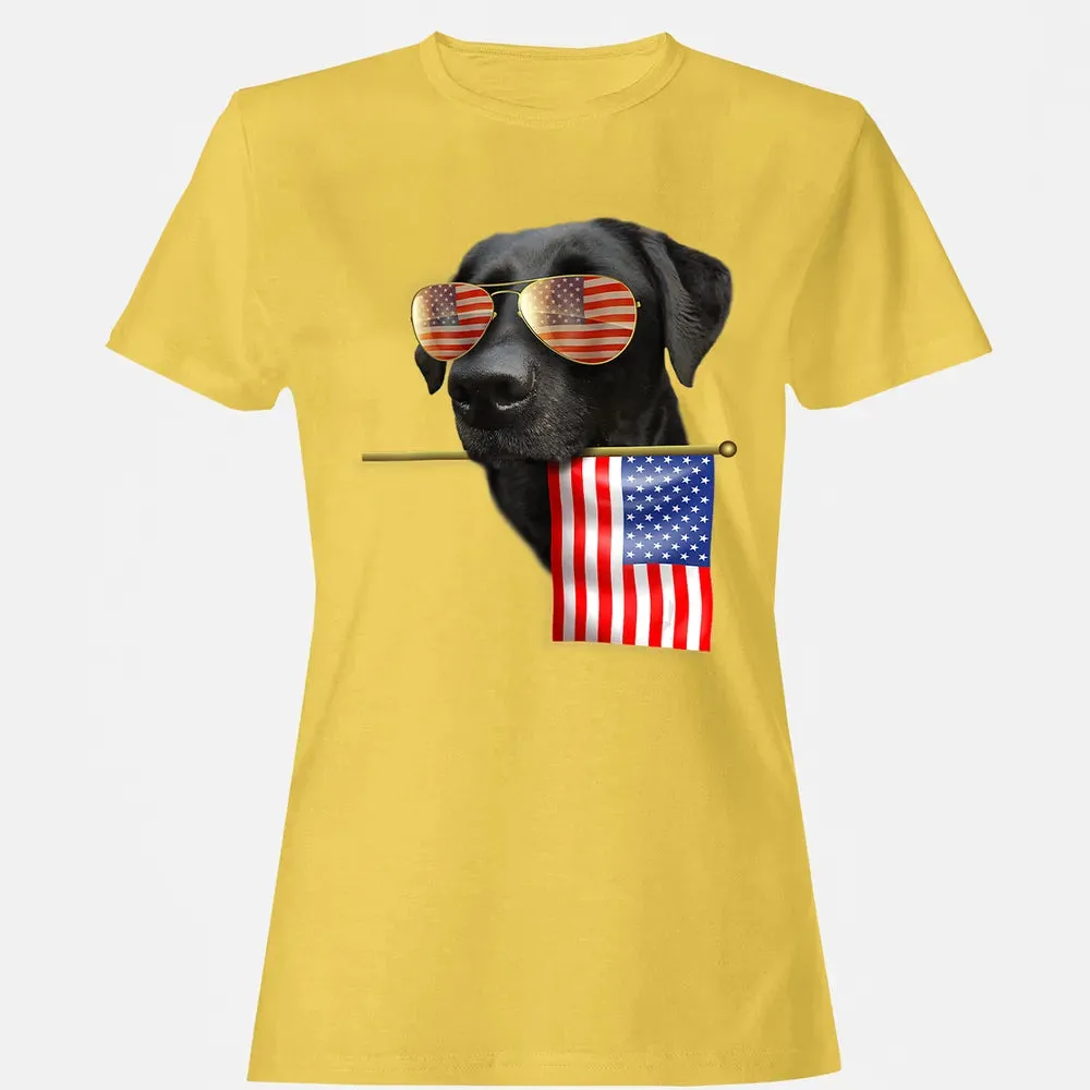4th of July  Fun American Flag Labrador Dog Lover Gift Women's T-shirt - 4