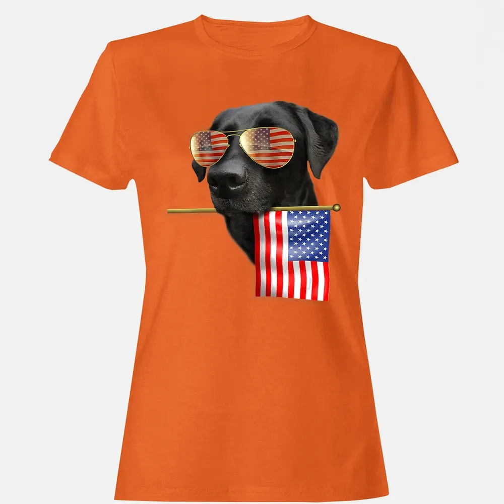 4th of July  Fun American Flag Labrador Dog Lover Gift Women's T-shirt - 11