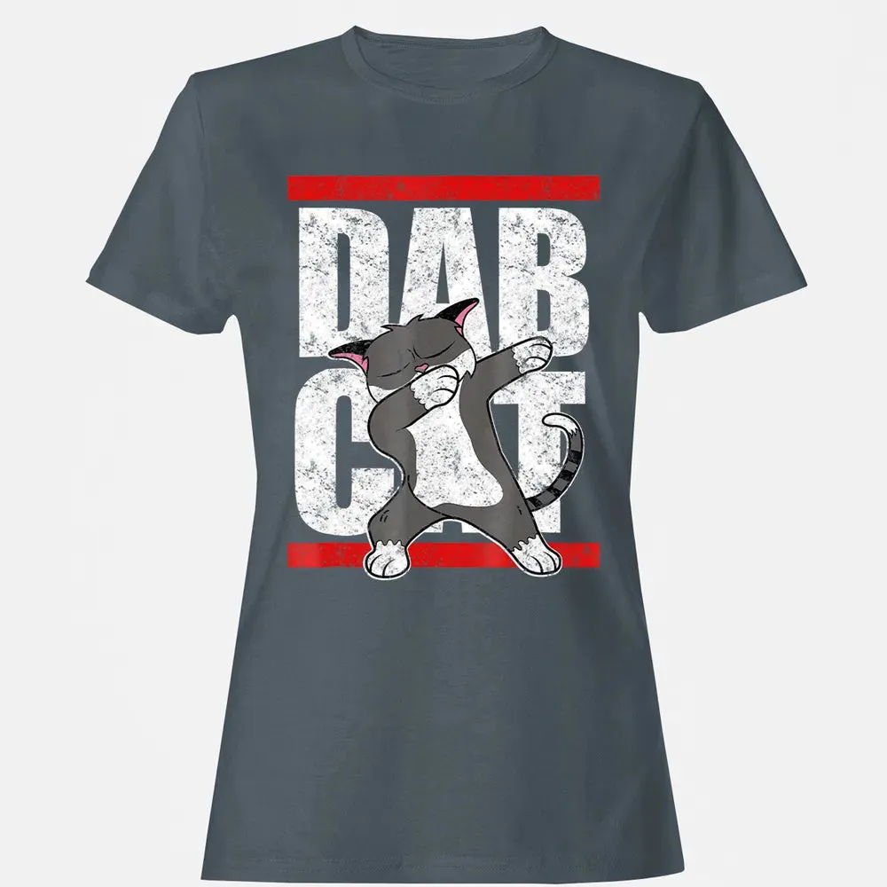 Dab Cat  Dabbing Kitty Feline Pet Distressed Women's T-shirt - 3