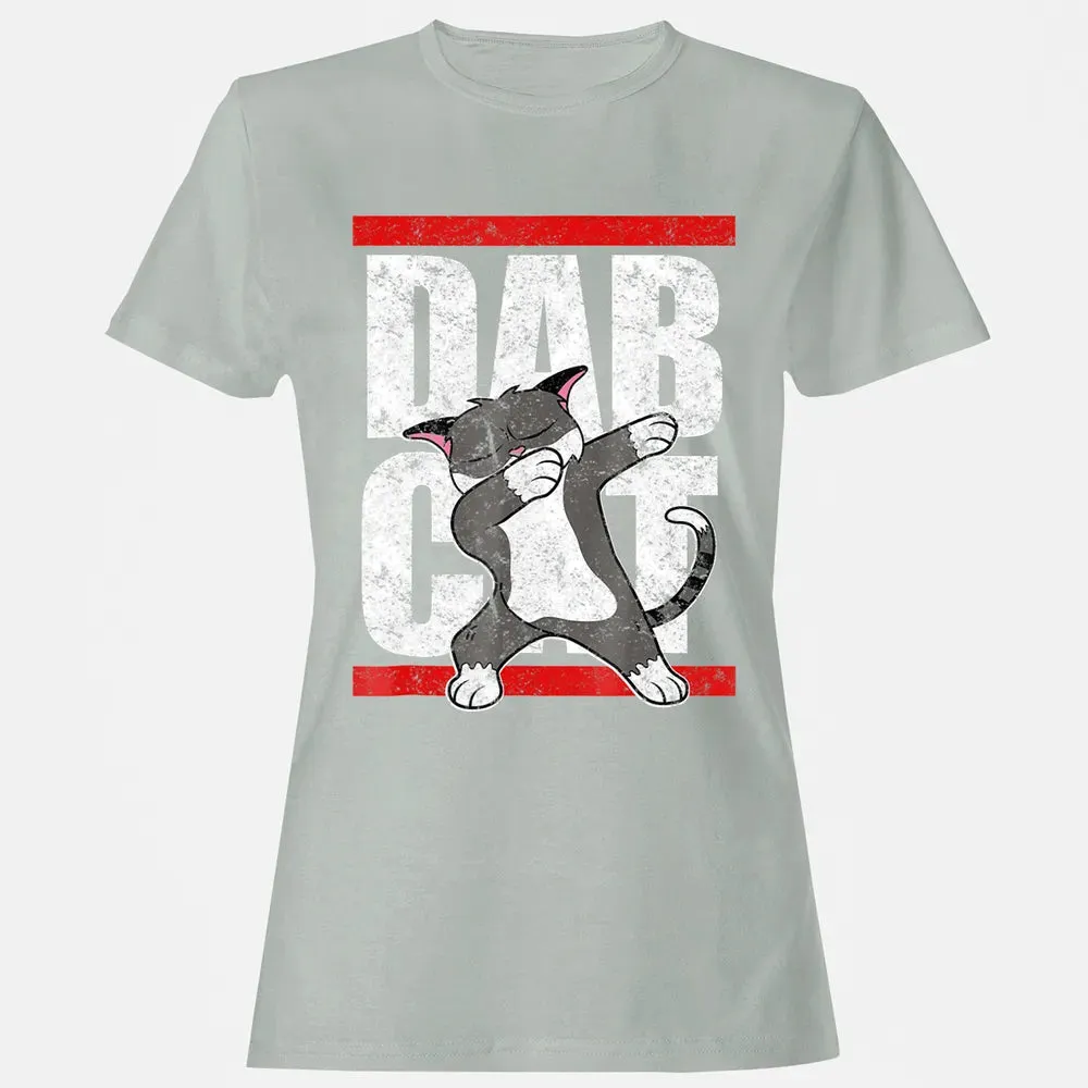 Dab Cat  Dabbing Kitty Feline Pet Distressed Women's T-shirt - 2